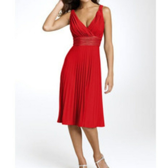 Suzi Chin/Maggy Boutique Red Pleated Dress - Picture 7 of 7